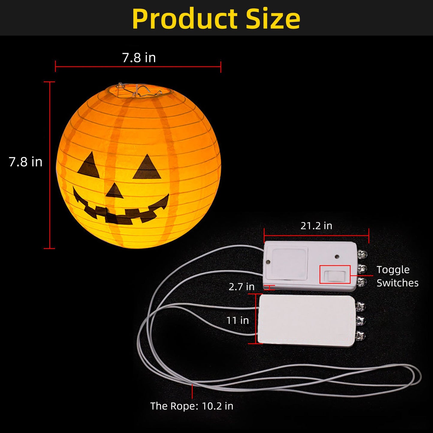 Halloween Smiley Pumpkin Lantern Light Battery Operated 10PC