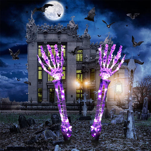 Halloween LED Light Up Skeleton Arm Hand Halloween Party Outdoor Home