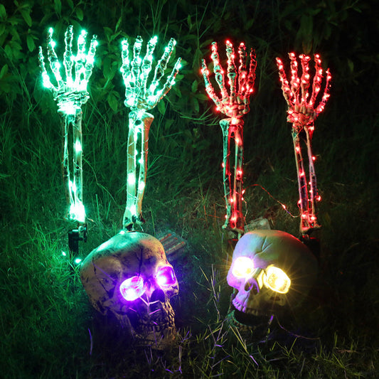 Halloween LED Light Up Skeleton Arm Hand Halloween Party Outdoor Home